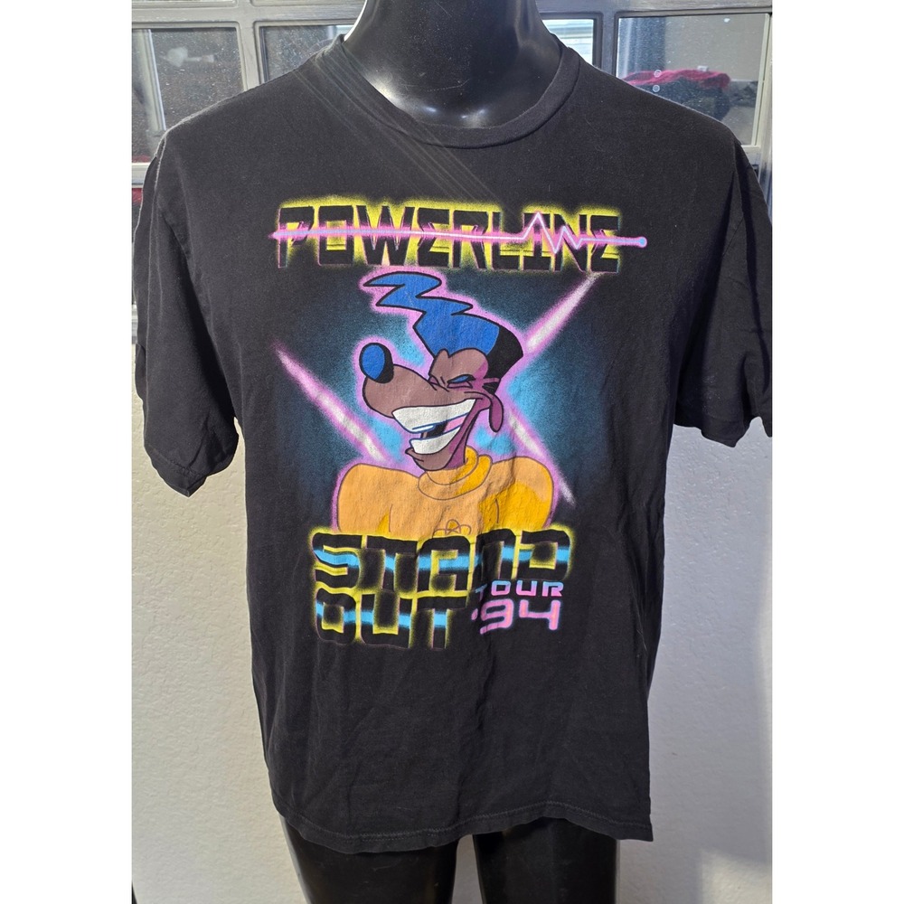 Disney A Goofy Movie Powerline Stand Out Tour 94 Graphic T-Shirt Black XL